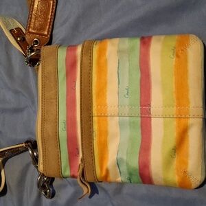 Coach Multicolor Striped Crossbody Bag